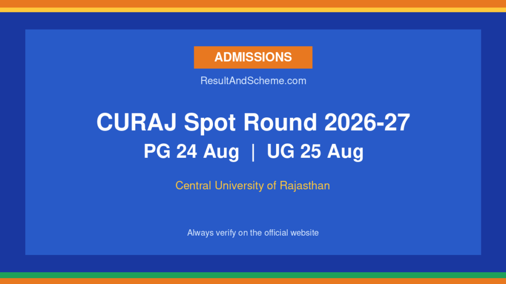 CURAJ Spot Round 2026-27 - ResultAndScheme.com