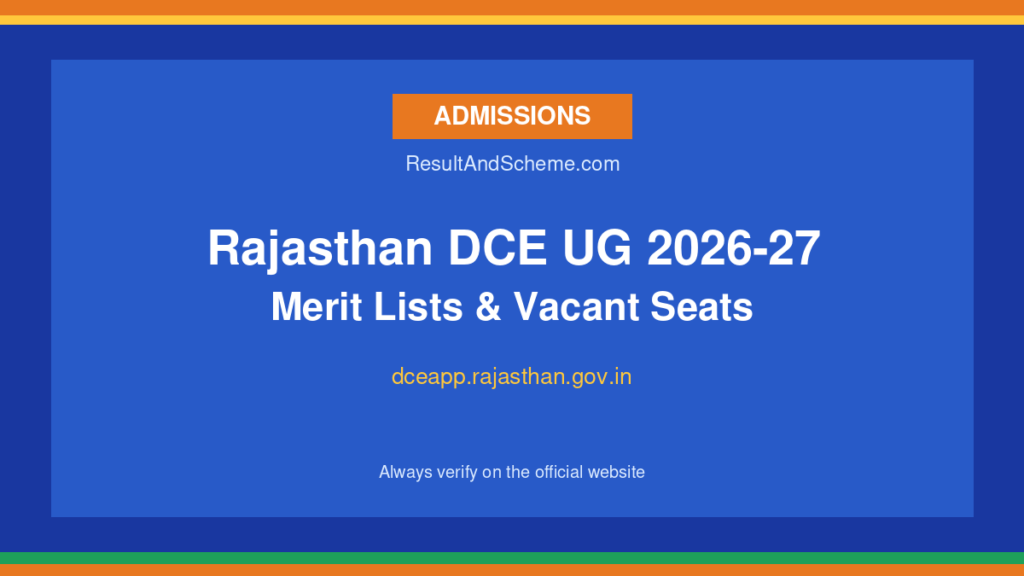 Rajasthan DCE UG 2026-27 - ResultAndScheme.com