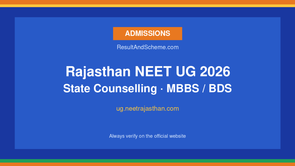 Rajasthan NEET UG 2026 - ResultAndScheme.com